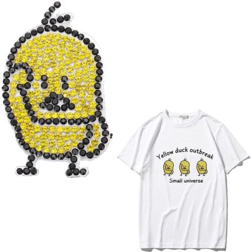 Rhinestone Water Drill Duck Dancing Drill DIY Clothes Stamping Patch T-shirt Iron on Diy Patch Applique Clothes Handmade
