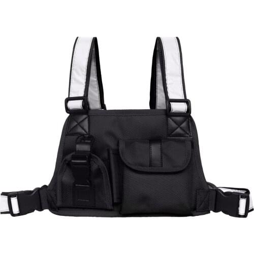 Tactical Walkie -talkie Vest Fashion Chest Rig Tactical Chest Bag Hip Hop Waist Streetwear Functional Cross Shoulder Bag 1680D