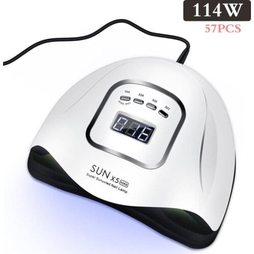 UV Lamp 114/54/36W LED Nail Lamp With Sun Light 4 Timer For Nail Dryer Quick Drying All Gels Nail Polish Manicure Tools