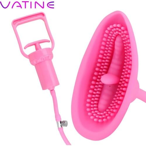 VATINE Vagina Pump Tongue Licking Sucking Nipple Vibrator Vacuum Pussy Pump 10 Speed Sex Toys For Woman Clitoris Stimulator