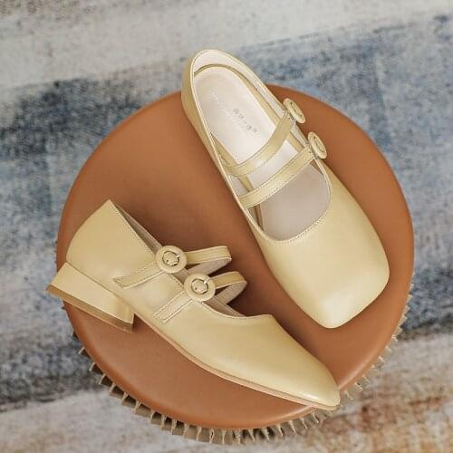 Tilocow Fashion Mary Janes Flats for Woman Autumn Casual Ladies Platform String Bead Shoes Woman British Style Footwear