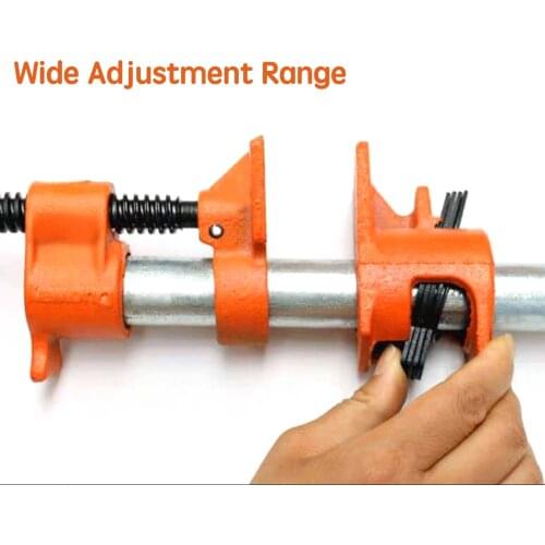 1/2'' Heavy Duty Pipe Clamp Woodworking Wood Gluing Pipe Clamp Set Professional Cast Iron Pipe Clamp Fixture Carpenter Hand Tool