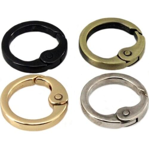 1pcs Metal Spring Gate O Ring Openable Keyring Leather Craft Bag Belt Strap Buckle Trigger Snap Clasp Connector DIY Accessory