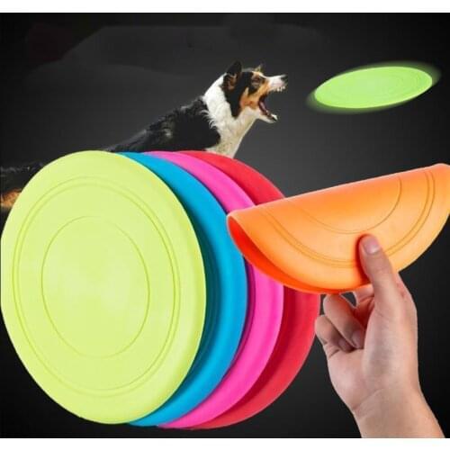 1pcs Funny Silicone Flying Saucer Dog Cat Toy Silica Gel Soft Pet Flying Discs Dog Training Interactive Pet Supplies