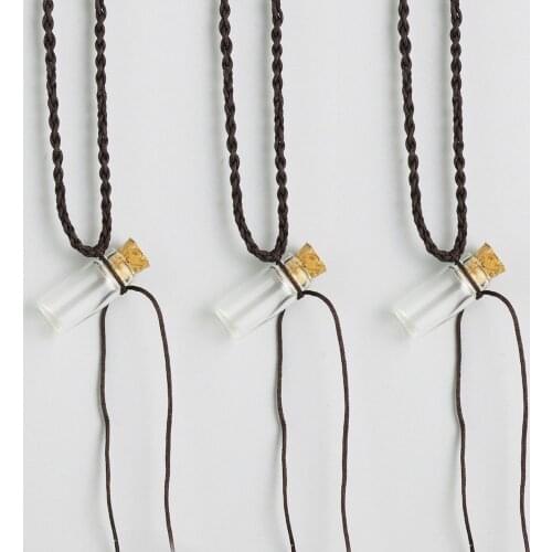 12pcs 1ml Clear Cute Mini Small Glass Bottle Cork Pendant Vial Necklace Adjustable For DIY Wedding Gift Using