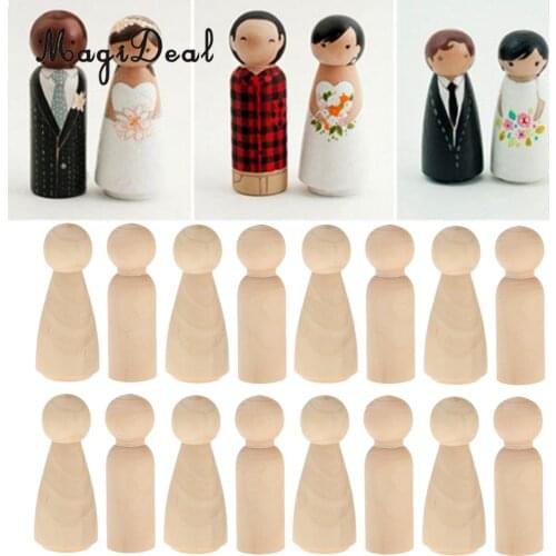 120/set Female Male Wood Peg Dolls Figures Wedding Bride Groom Cake Toppers