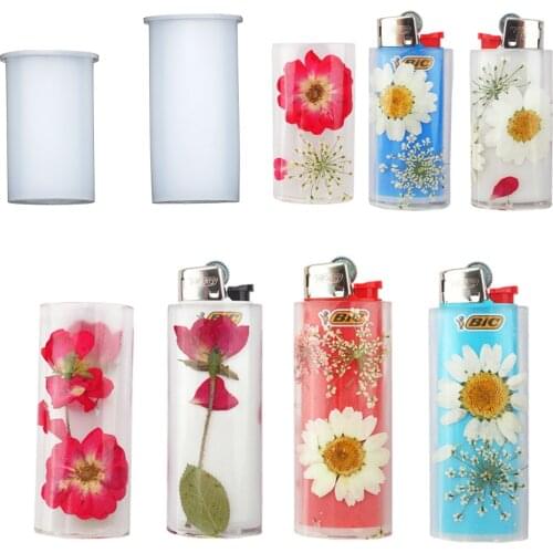 2Pcs BIC J3 J5 Universal Cigarette Lighter Cover Silicone Resin Mold Cigar Lighter Protective Punch Epoxy Resin Mold Art Crafts