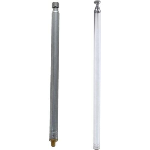 2 Pcs Telescoping Stainless Steel AM FM Radio TV Antenna TV Telescopic Whip Antenna Aerial, 7 Section & 5 Section