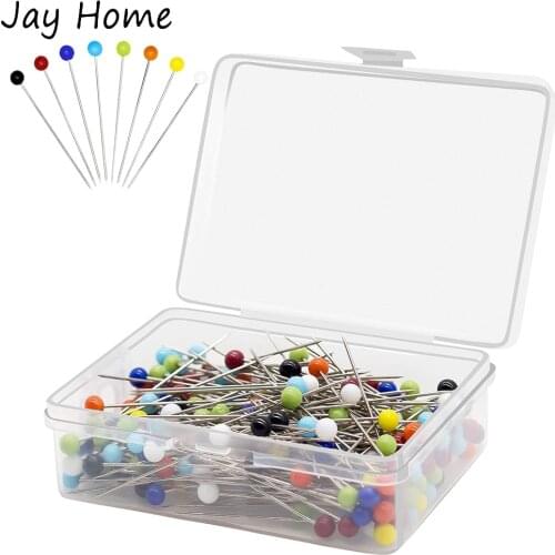250PCS Sewing Pins 38mm Glass Ball Head Pins Straight Pins Quilting Pins for Patchwork DIY Crafts Dressmaking Jewelry Decor