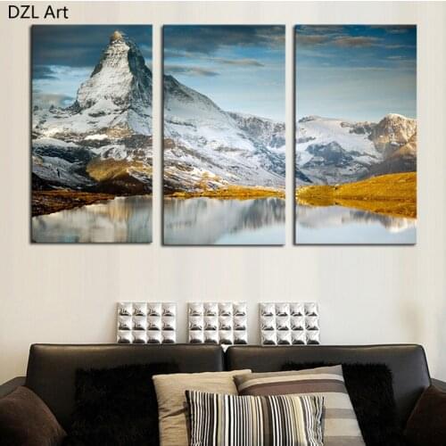 3 panels Hot Sell Snow mountain Modern Home Wall Decor painting Canvas printing Art HD print Painting