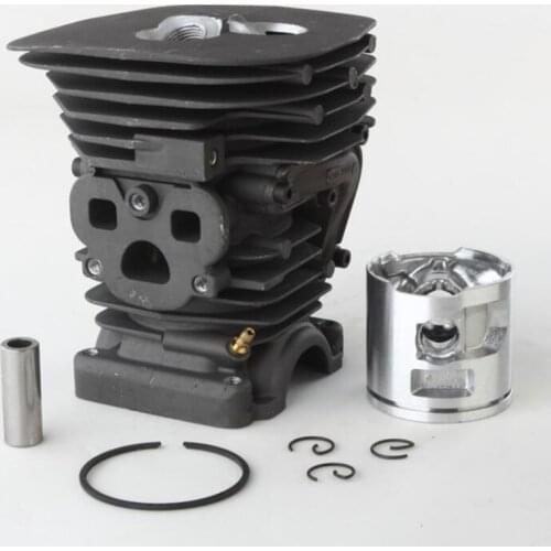 47mm H455/460 Cylinder Piston Assembly Chainsaw Cylinder Piston Kit with 6pcs Replacement Parts, Gasoline Saw Accessories