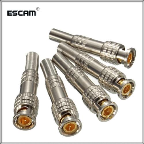 5pcs/lot BNC Male Connector RG-59 for Coaxical Cable Brass End Crimp Cable Screwing CCTV Camera BNC connector by Anpwoo BNC01