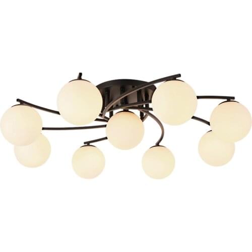 9 Lights American Iron Antique Globe Glass Ball Hanging Light E27 Rustic Bedroom Living Room Ceiling Lamp Fixture Lighting CL248