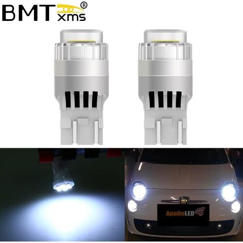 BMTxms 2pcs No Error White T20 W21/5W 7443 7440 LED Bulbs For Fiat 500 2009 - 2016 LED DRL Lights Daytime Running Lights 1200LM