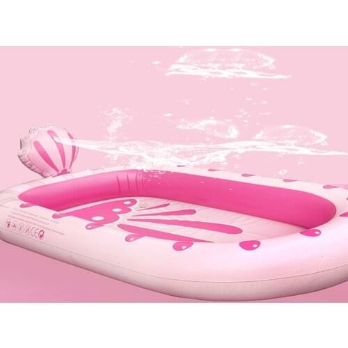 Swimming Pool Kids Inflatable Bathing Water Splash Paddling Play Pools Playing Sprinkler Mat Yard Outdoor Fun Multicolour PVC