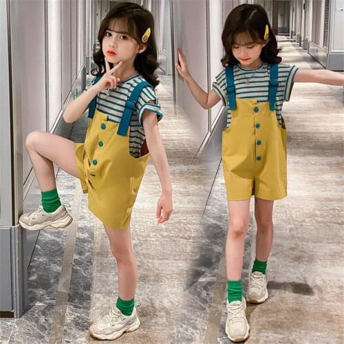 Teen Girls Clothing Tshirt + Jumpsuit Teenage Girls Clothing Summer Childrens Clothing 6 8 10 12 13