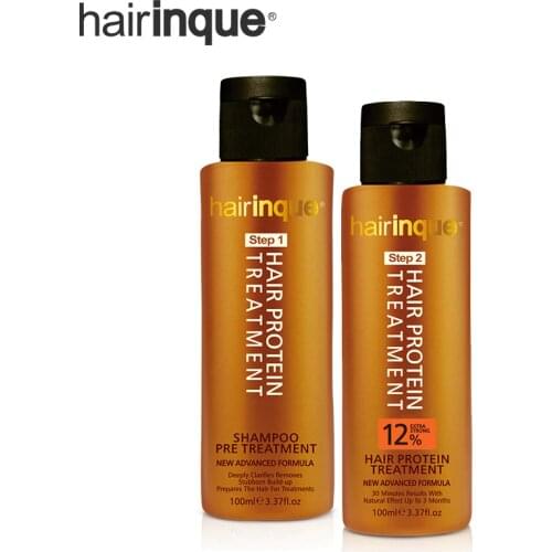 11.11 HAIRINQUE12% Brazilian keratin hair straightening treatment with pre keratin shampoo hair care set for repair damaged hair