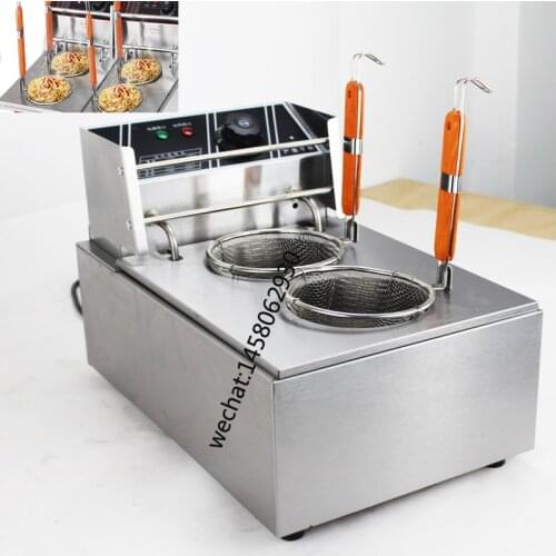 Commercial Tabletop electric 8L tank Noodle Cooker 2 Basket Pasta Cooker Machine Noodle Stove