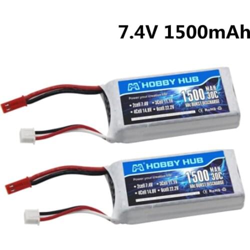 7.4V 1500mAh 30C Lipo Battery For RC Halicopter Airplanes Parts 2s 7.4V Lithium battery with JST/T/XT60 Plug