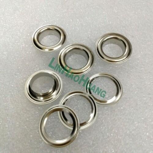 50pcs/lot free shipping metal brass eyelets with washer round metal grommets nickle plating color 12mm