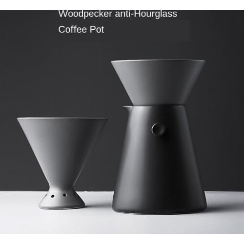 1-4 Cups Ceramic Coffee Dripper Set Style Coffee Drip Filter Cup Permanent Pour Over Coffee Maker with Separate Stand for Filte