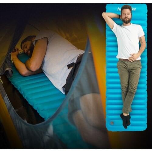 Naturhike Ultralight Moistureproof Mutual Inflatable Nylon Sleeping Mattress Mat With Pillow tor Outdoor Camping Tent