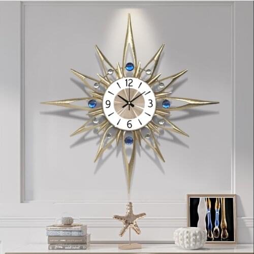 Simple Modern Wrought Iron Wall Clock Wall Hanging Crafts Home Livingroom Wall Mural Decoration Hotel Office Wall Sticker Decor