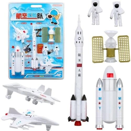 New Hanging Board Space Child Adventure Rocket Aerospace Aircraft Satellite Set Toy Aviation Model Enthusiast Kids Holiday Gifts