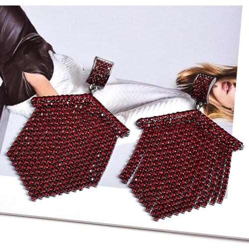 New Arrival High-Quality Long Colorful Rhinestone Drop Earrings Crystal Chain Tassel Jewelry Accessories For Women Wholesale