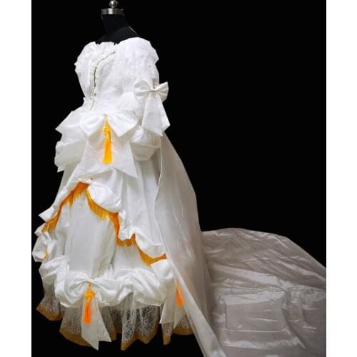 New white Vintage costumes 18th Duchess Retro medieval Renaissance Reenactment Theatre Civil war Victorian dress D-331