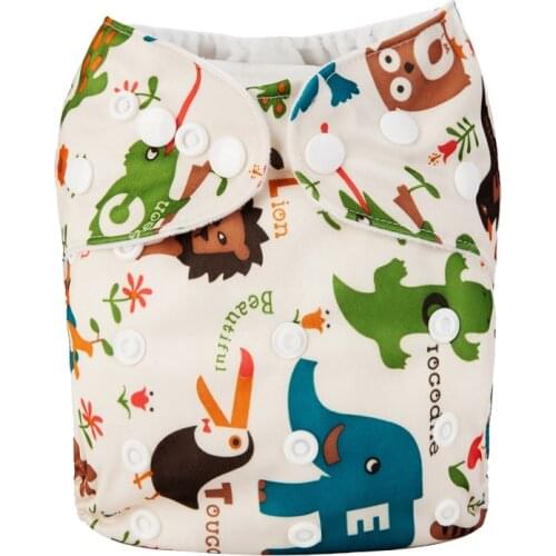 New Baby Cloth Diapers Adjustable Cartoon Foxes Cloth Nappy Washable Waterproof Reusable Babies Pocket Nappies