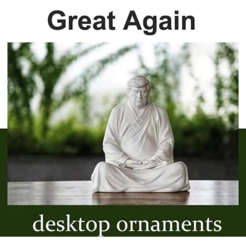 Pensive Former U.S. President Trump Resin Figurine Ornaments Trump Joke Gifts Bring Good Luck To Your Career And Family 16x13cm