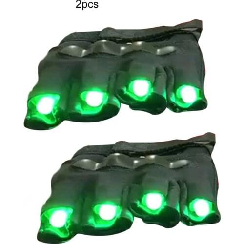 Free shipping New High quality green LED gloves nightclub bar party dance singer dance props DJ mechanical gloves LED light