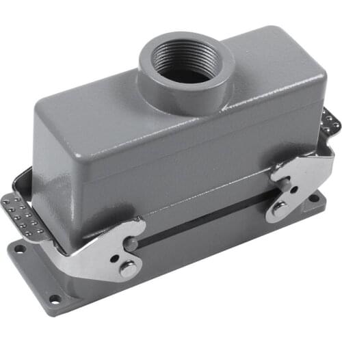 Rectangular H24B-He-024-1 Heavy Duty Connectors Power 24 Pin Cores Line 16A 500V Screw Feet Aviation Plug Socket,139x43x72Mm