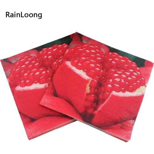 [RainLoong] Fruit Paper Napkin Megranate Para Festas & Party Decoration Tissue Guardanapo 33*33cm 1 pack (20pcs/pack)