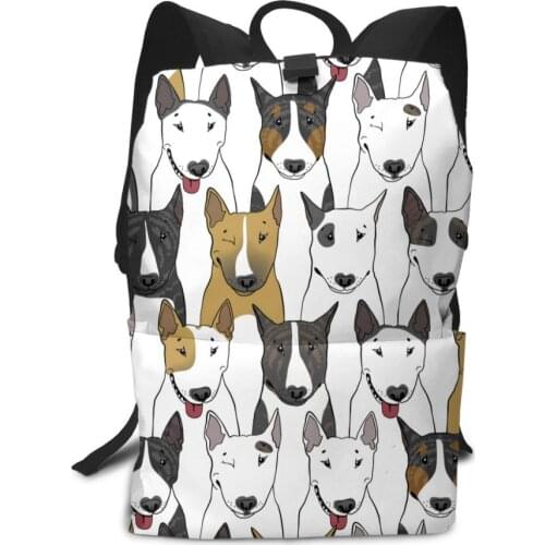 Bull Terrier Prints Backpacks High School Bags for Teenage Girls Travel Backpack Women Bookbags Student Schoolbag Bolsas Escolar