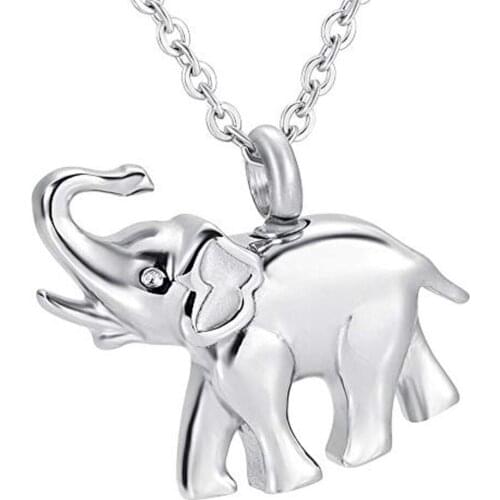 Cute Elephant Memorial Ashes Keepsake Urn Pendant Cremation Ash Urn Necklace Jewelry Stainless Steel