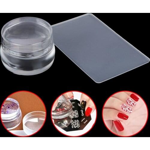 Silicone Jelly Nail Stamp Stamping Nail Tools Matte Nail Art Stamper Scraper With Cap Nail Art Plates Stamper Scraper Set