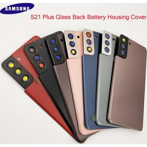 SAMSUNG Glass Back Battery Cover For Samsung Galaxy S21 Plus G996 S21+ 5G Back Rear Door Housing Case With Camera Glass Len+Logo