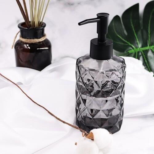 330ml Glass Hand Liquid Soap Dispenser Pump Shampoo Bottle Shower Storage Box Bathroom