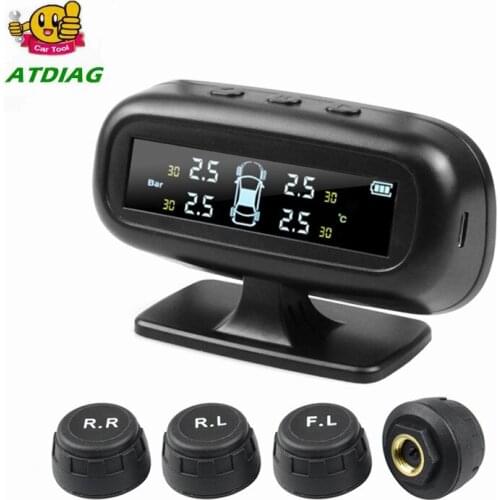 Universally for Cars Solar TPMS Car Tire Pressure Alarm Monitor System Display Temperature Warning Fuel Save with 4 Sensors