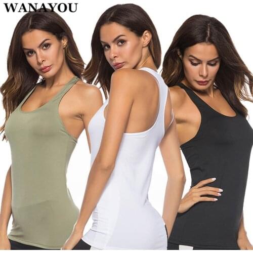 WANAYOU Women Sleeveless Yoga Shirt,Breathable Elastic Fitness Jogging Sport Vest Sexy Training Running Yoga Fitness Sports Top