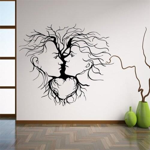 Women Faces Wall Sticker Vinyl Window Decal Tree Nature Art Sexy Girl Decoration for Home Room Bedroom Beauty Salon Decor HY1189