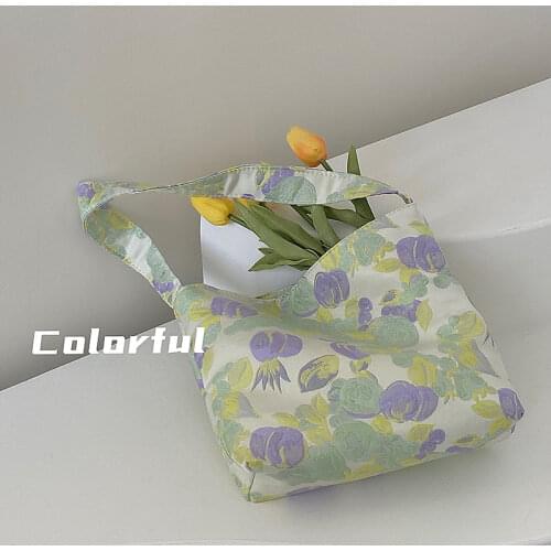 Retro Flower Womens Purse Handbags Vintage Jacquard Ladies Shoulder Messenger Bag Underarm Bags Female Flora Tote Shopper Bag