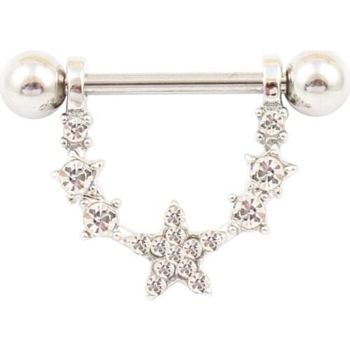 1PC New Fashion Sexy Stainless Steel Star Nipple Ring for Women Body Piercing Jewelry