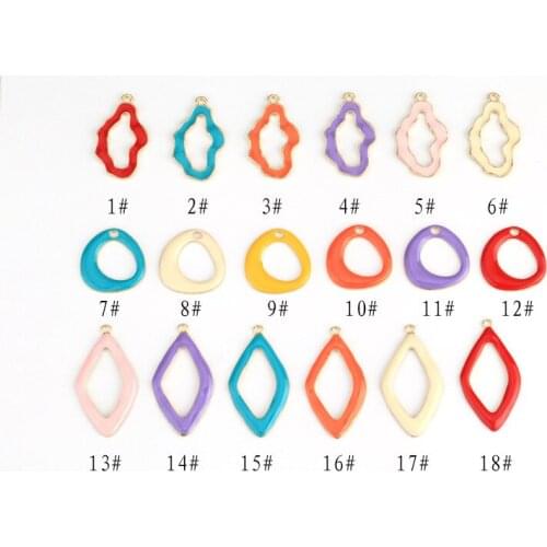 10pcs/Lot Simple Irregular Shape Diy Handmade Oil Enamel Charms Design for Jewelry Making Earring Bracelet or Necklace