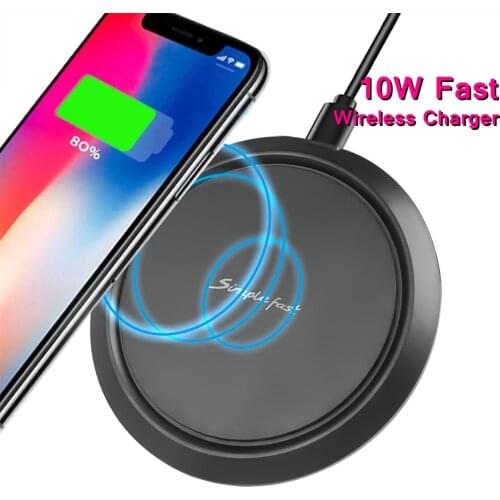 10W Fast Wireless Charger For iphone 8 Plus Qi Wireless Charging Pad For Samsung S9 Huawei Mate20 Pro Phone Charger Adapter