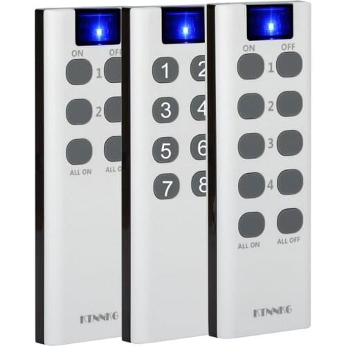 KTNNKG 200M 433Mhz universal wireless remote control, 1/2/4/6/8/10 buttons, wall-mounted, can control 7-36V, 90-250V receiver
