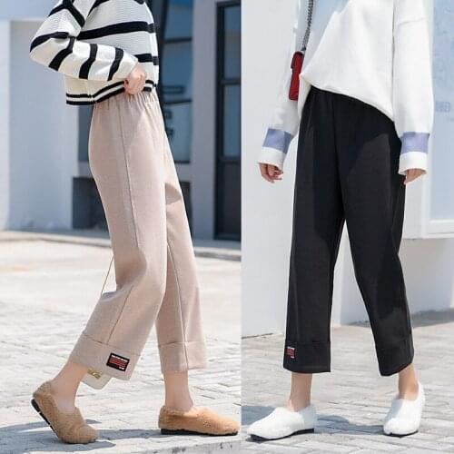 2020 Autumn New Women Elastic thick Woolen Pant Female Plus Size 6XL Casual Trousers Winter Wool Ankle-Length Wide leg Pants