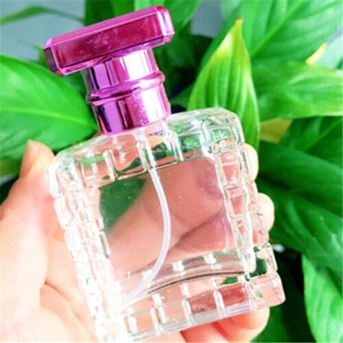 30ml Crystal Glass Empty Spray Perfume Bottle New Color T-shaped Cover Square Bottle 100PCS/LOT